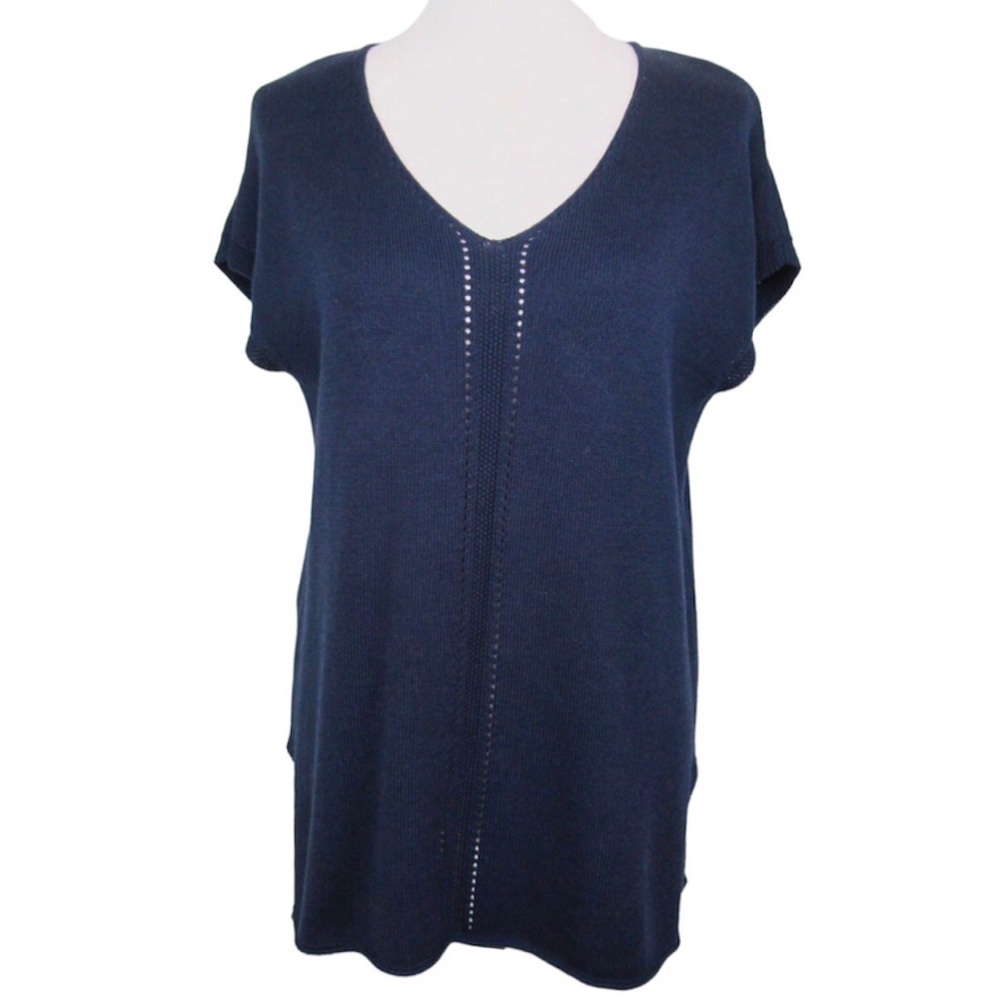 TOMMY BAHAMA V-Neck Cotton Knit Tunic Short Sleeve Top Women’s Size Small